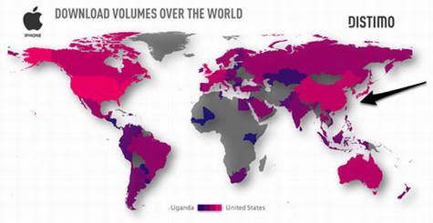 中国成仅次于美国的第二大iOS应用消费市场