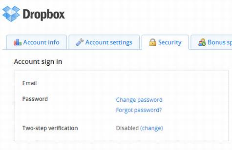 在Dropbox中使用两步验证