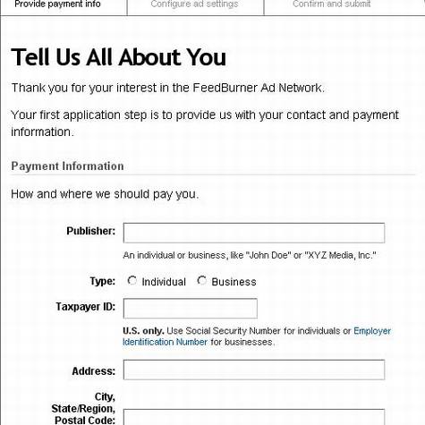 Feedburner Ad Networks申请使用指南
