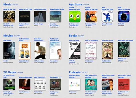 苹果公布2013年度iTunes精选榜单