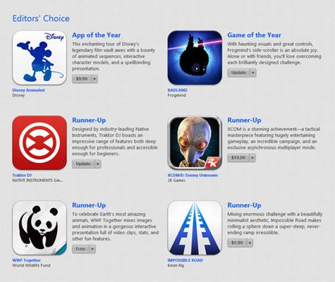 苹果公布2013年度iTunes精选榜单