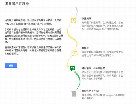 谷歌推出闲置帐户管理员