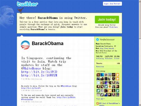 奥巴马承认没用过Twitter