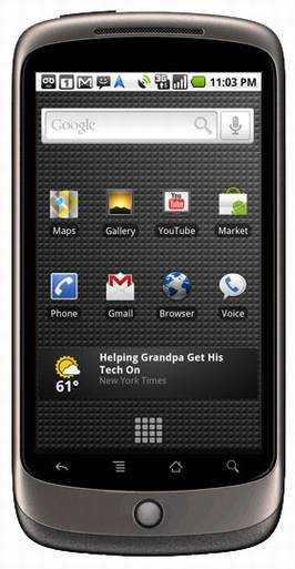 谷歌手机Nexus One发布