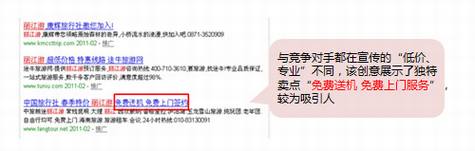 展示产品、服务的独有优势 百度推广关键字质量度优化指南