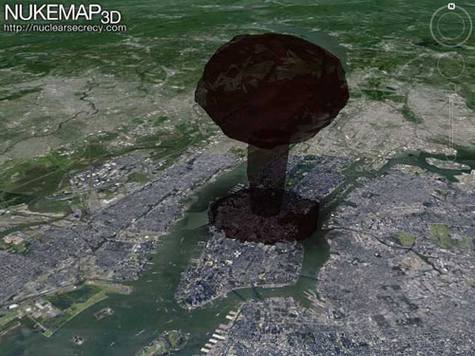 美国学者发布核爆仿真地图