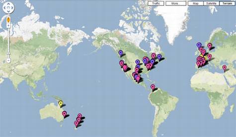 Google Maps下的猪流感病毒传播地图