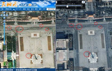 网络地图国家队“天地图”卫星图片疑与谷歌地图同源