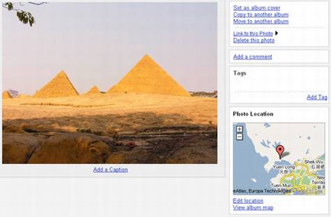 Picasa网络相册支持坐标