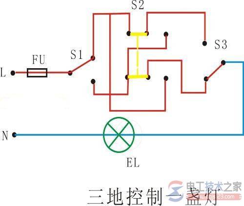 双刀双掷开关电路图与原理图