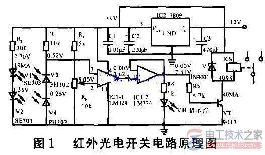 五线式漫射光电开关面板图