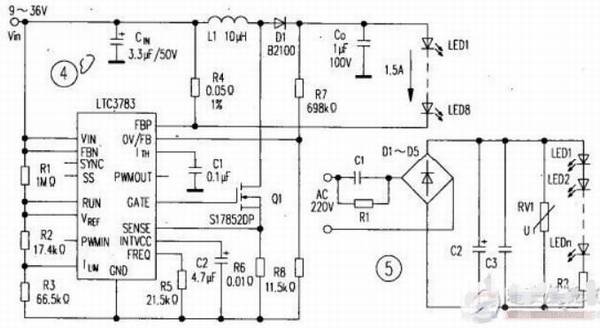 带专利IC驱动器的led灯驱动电源的电路图说明