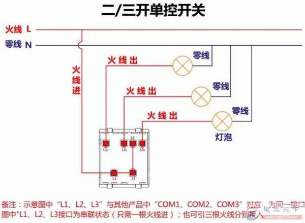 一开双控开关接线图,实现两开关控制一盏灯(多图)