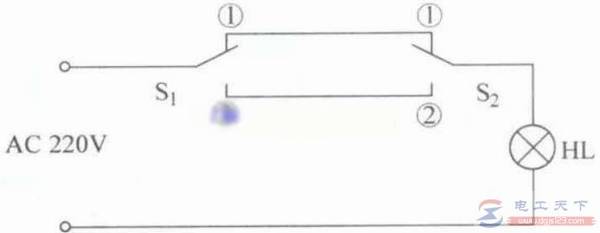 一例机柜荧光灯的照明电路图