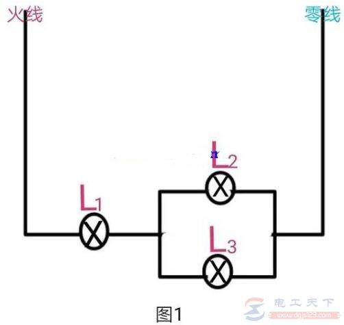 3个白炽灯有一个没接零线也会亮是什么原因