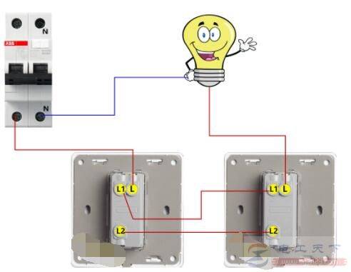 一灯三控的三种接线方法(安全又实用)