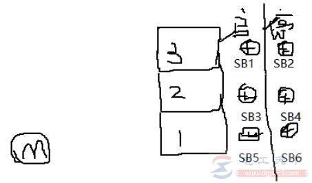 多地控制线路的实物接线图