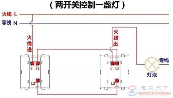 双控开关中L,LI,L2怎么接线