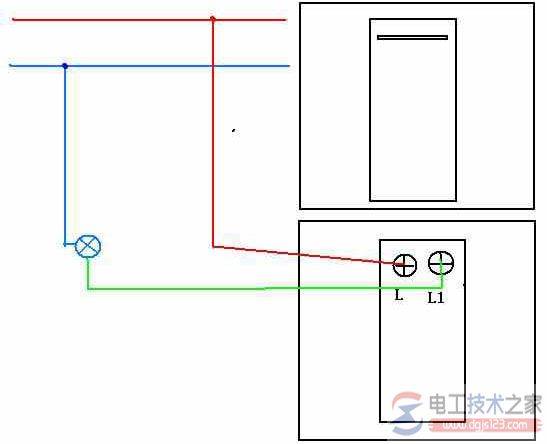 单控开关改双控很简单,多加一条线就可以