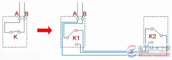 单控开关改双控很简单,多加一条线就可以