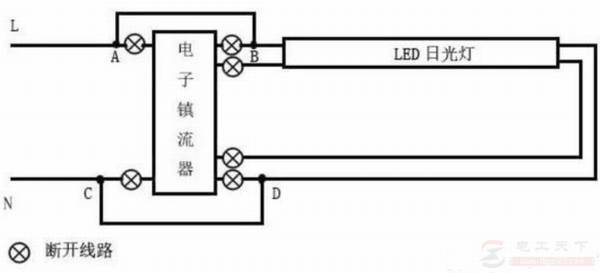 普通日光灯的接线方法,日光灯改装成led灯的方法