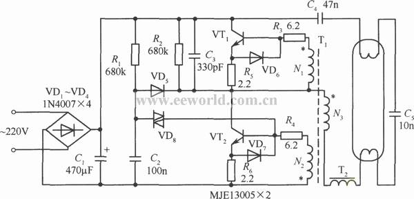 节能灯电子镇流器故障维修方法