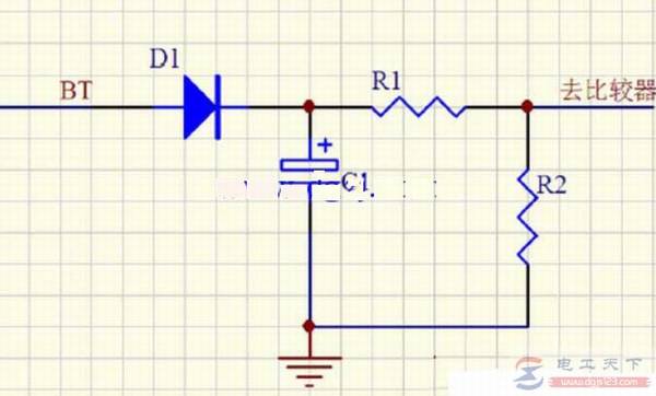 一例电池欠压保护的电路图