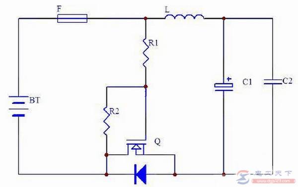 一例用mos管的防反接保护的电路图