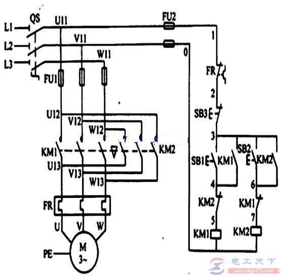一例三相电动机正反转的控制电路图,附常见问题及解决方法