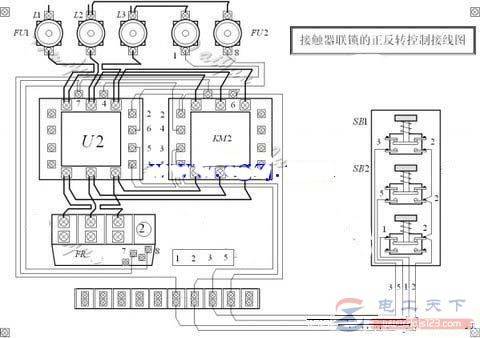 一例正反转星三角降压启动的电路图,带接触器联锁的正反转接线图