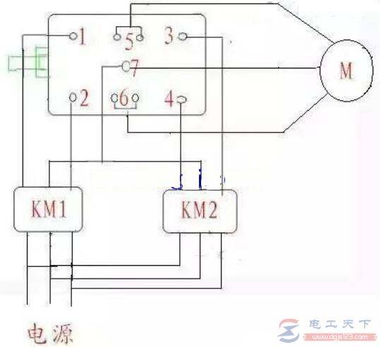 一例行车断火限位器的内部接线图