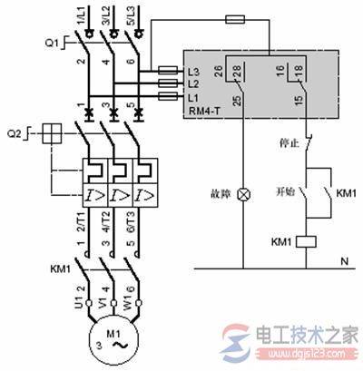 相序保护继电器接线图的工作过程