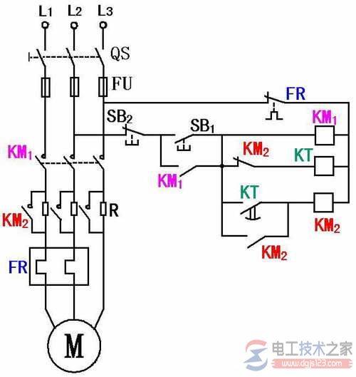 电动机定子串电阻降压启动接线图
