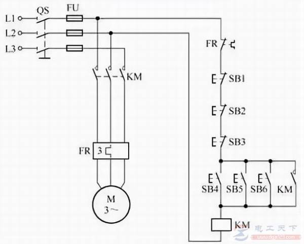 一例多地启停控制电路的工作原理