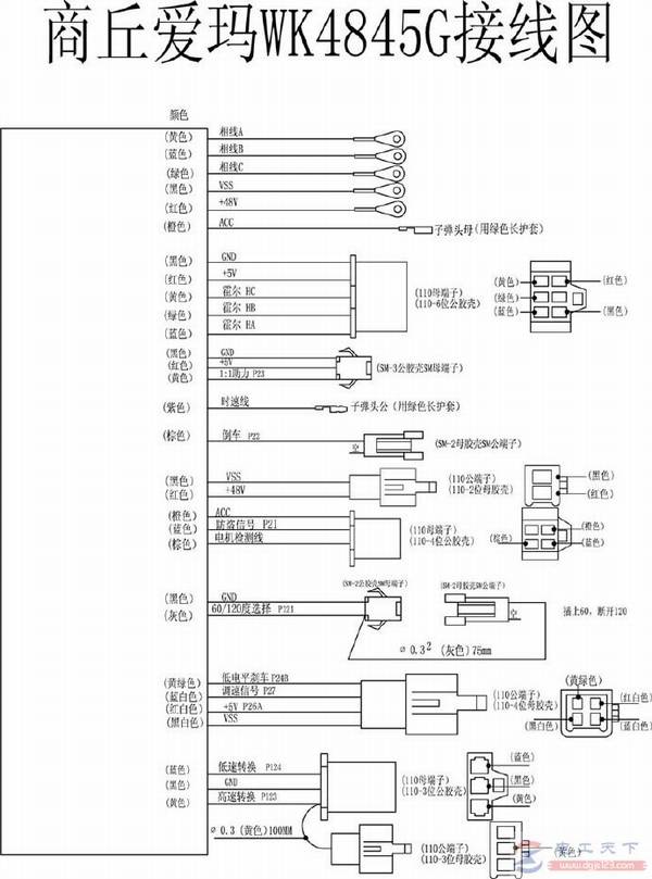 爱玛电动车控制器的接线图大全