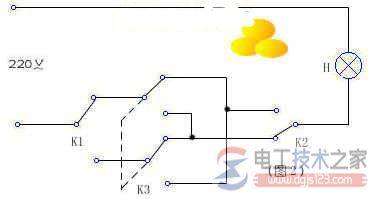 如何设计多个开关控制一个灯的接线图?