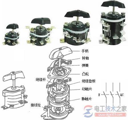 转换开关线框图和电气原理图符号