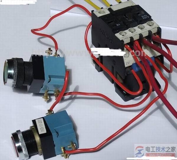 交流接触器实物接线图及接线说明