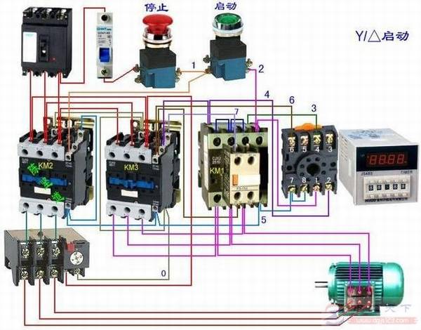 电机星三角降压启动六根线怎么接线