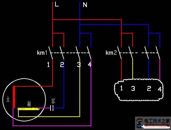 单相电机正反转接线图多图