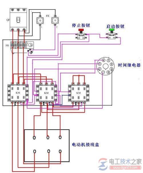 电机星三角启动电路的工作过程及电路图