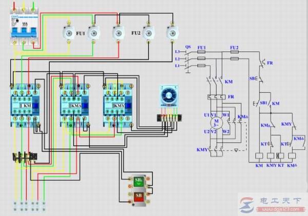 星三角控制起动电路的实际接线方法