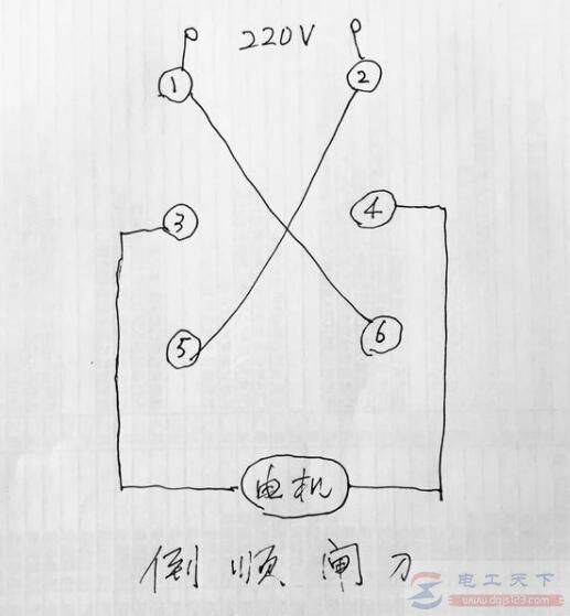 两相电机倒顺开关怎么接线