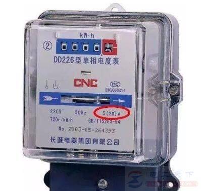 电表上5(20)a的含义是什么