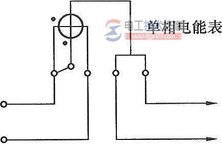 单相电能表的相线和零线错接在电能表的电流线圈上的接线图
