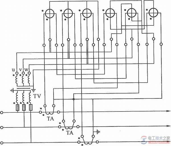 单相电表与电流互感器的接线图说明