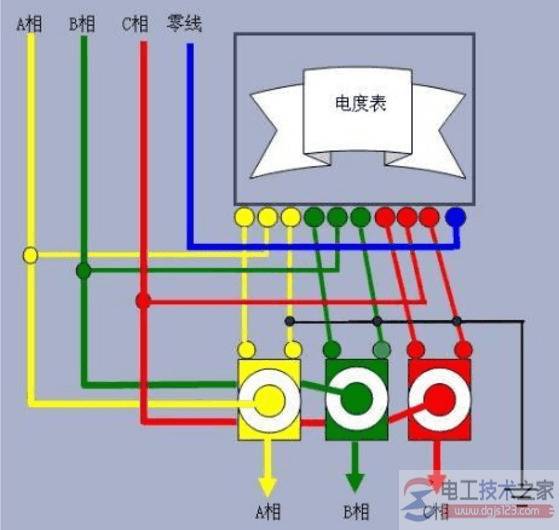 三相电表接电流互感器的方法