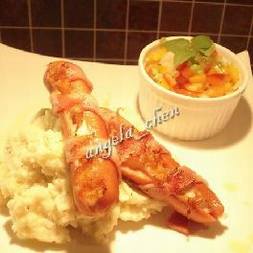 英式早餐——土豆泥+培根芝式烤肠 英式早餐——土豆泥+培根芝式烤肠