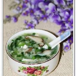 香菇蛋白小白菜粥----粽子副产品 香菇蛋白小白菜粥----粽子副产品